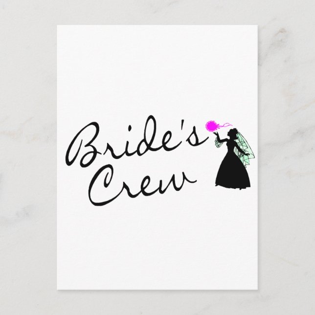 Brides Crew (Bride Blk) Postcard (Front)