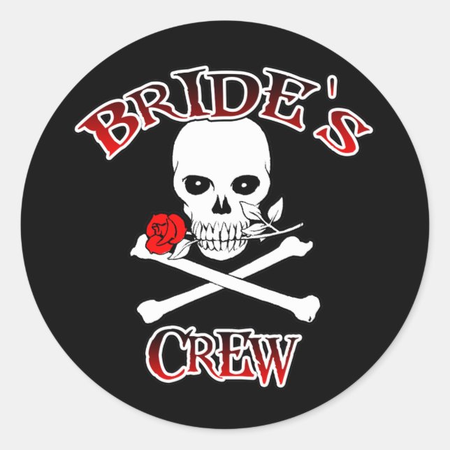 Bride's Crew Classic Round Sticker (Front)