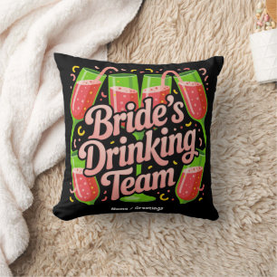 Bride's Drinking Team Bachelorette Party Design Cushion