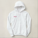 Brides Embroidered Sherpa-lined Zip Hoodie (R)<br><div class="desc">Bride zippered hoodie with embroidered text 'Bride'. Fully customisable! Change the text, font style and thread colour to your liking by using the "Customise it!" button on the page. You may even add additional text! Available on a variety of apparel items. Perfect for engagements, bridal shower, wedding day and honeymoon....</div>