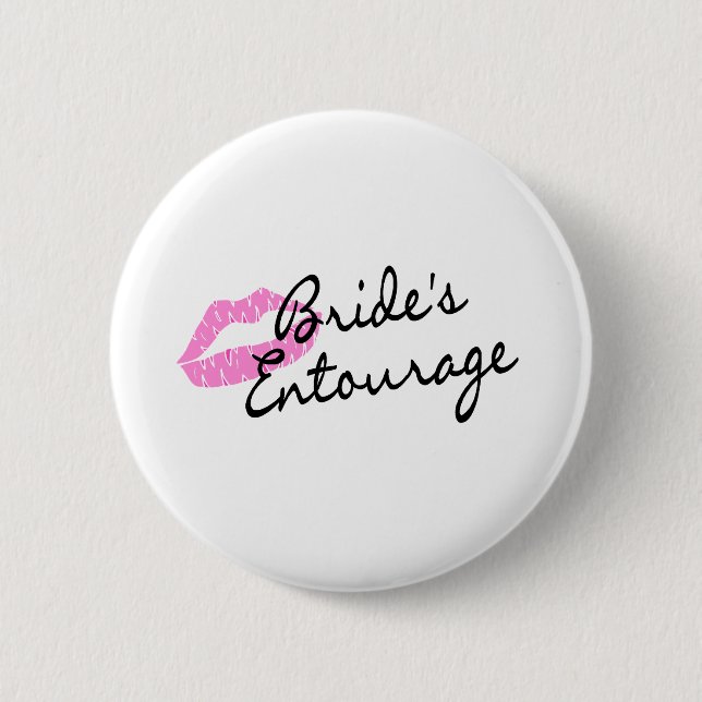 Brides Entourage Lips 6 Cm Round Badge (Front)