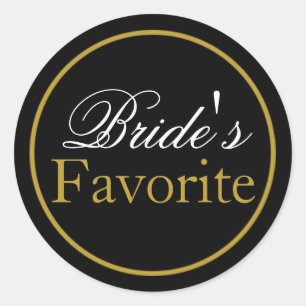 Bride's Favourite Wedding Sticker Blush Black Gold