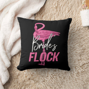 Bride's Flock, Flamingo Bridesmaid Bridal Party Cushion