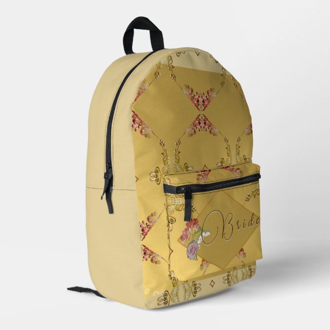 Bride's Floral Print Cut Sew Bag (Back Corner Left)