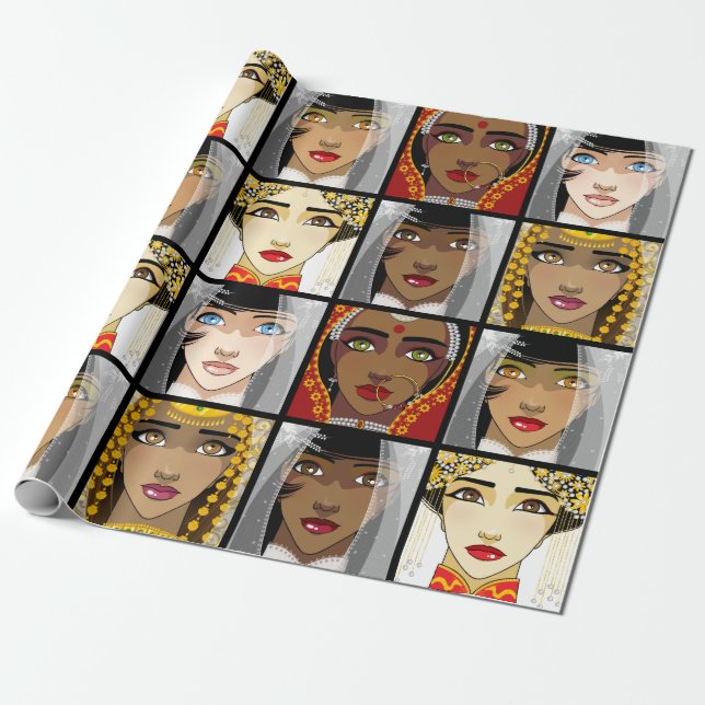 Brides From Around The World Wrapping Paper (Unrolled)