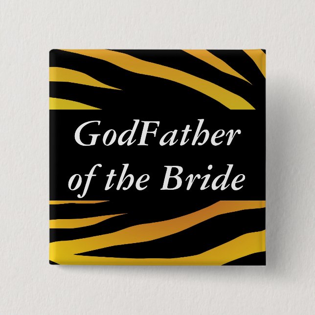 Brides GodFather 15 Cm Square Badge (Front)