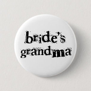 Bride's Grandma Black Text 6 Cm Round Badge