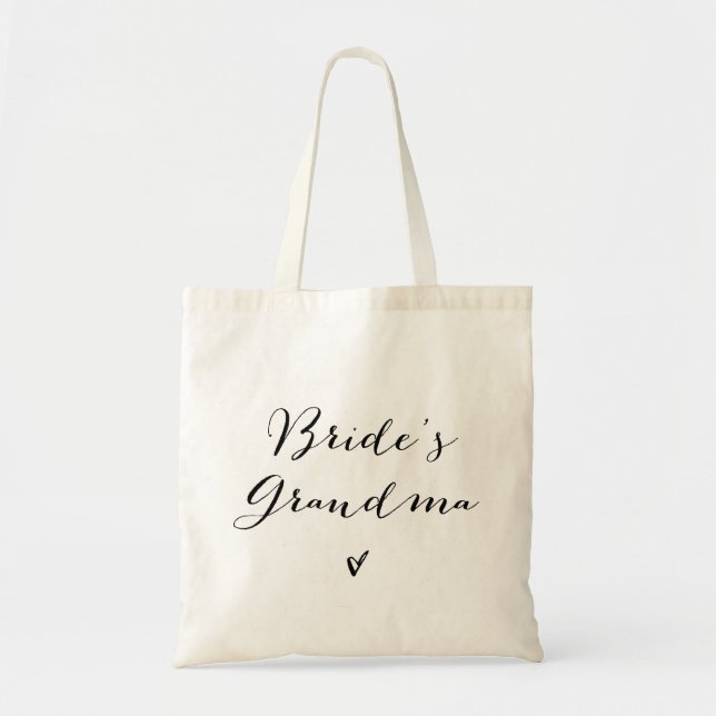 Bride's Grandma | Modern Calligraphy Tote Bag (Front)