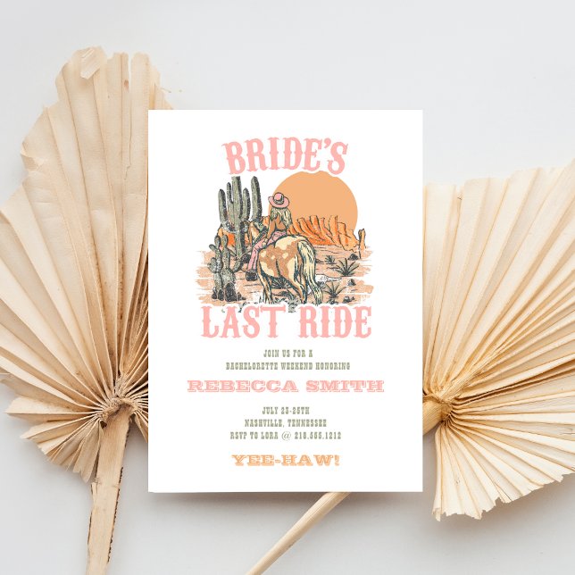 Bride's Last Ride Bachelorette Party Invitation (Creator Uploaded)