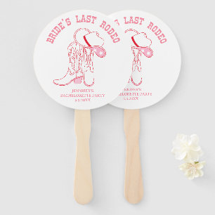 brides last rodeo bachelorette party pink chic hand fan