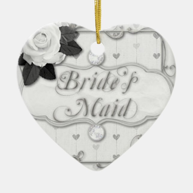 bride's maid bridesmaid ceramic tree decoration (Front)