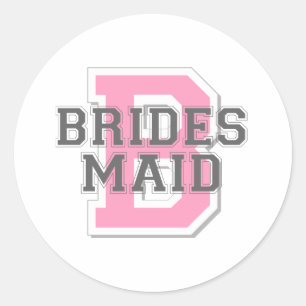 Brides Maid Cheer Classic Round Sticker