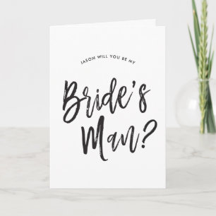 Bride's Man Request   Black Script Customisable Card