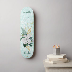 Brides Mint with Lace and Roses Dd Brand  Skateboard