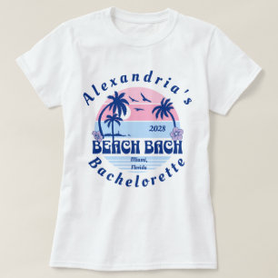 Bride's Name Beach Bachelorette Party T-Shirt