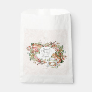 Brides Name Bridal Shower Blush Roses Tea Party Favour Bags