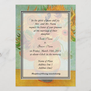bride's parents invitation, van Gogh sunflowers Invitation