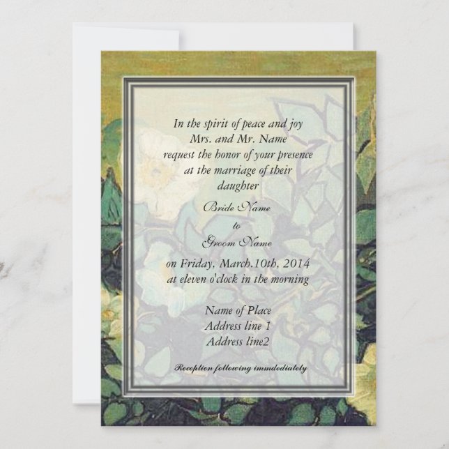 bride's parents invitation, wild roses invitation (Front)