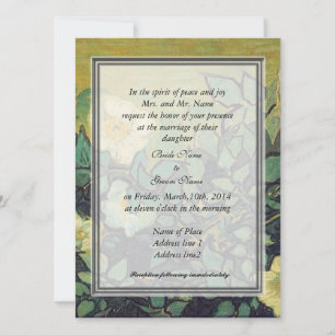 bride's parents invitation, wild roses invitation