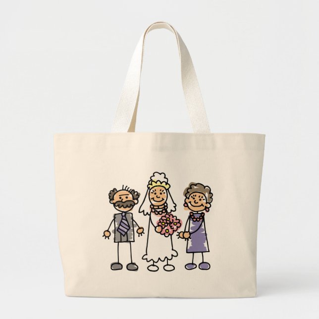 Brides Parents Wedding Day Before Ceremony Large Tote Bag (Front)