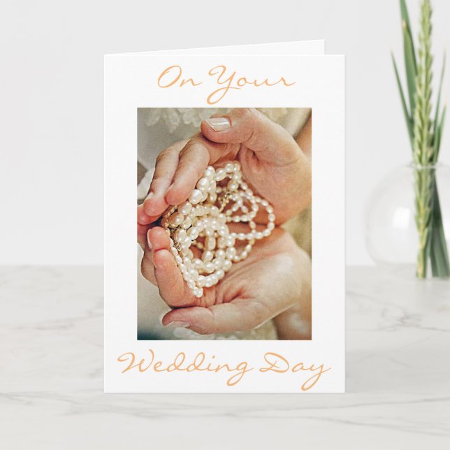 "BRIDE'S PEARLS" CONGRATULATIONS ON YOUR WEDDING CARD (Front)