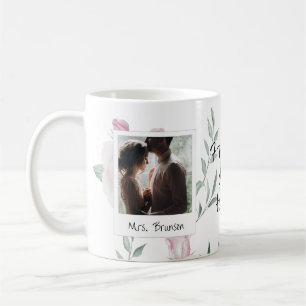 Bride's Photos and Frames Pink Roses Cute Coffee Mug