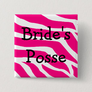 Brides Posse Bachelorette Party Bridesmaid 15 Cm Square Badge