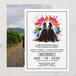 Brides Rainbow Burst Wedding Invitation