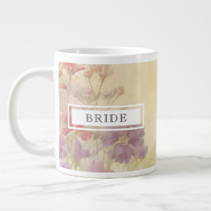 Bride's Serene Vintage Floral Jumbo Large Coffee Mug