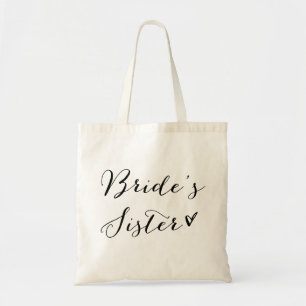 Bride's Sister   Black Modern Calligraphy Tote Bag