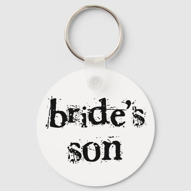 Bride's Son Black Text Key Ring (Front)
