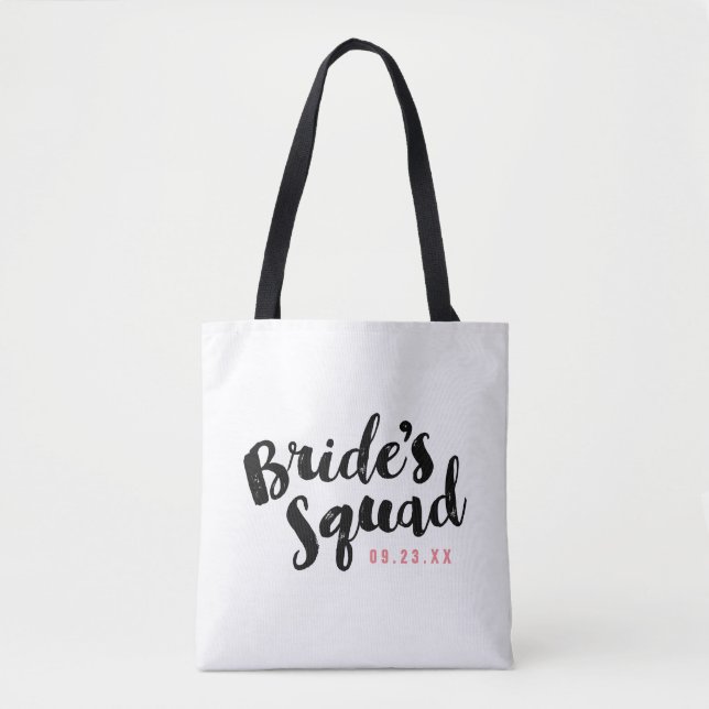 Bride's Squad Personalised Bridal Party Totes (Front)