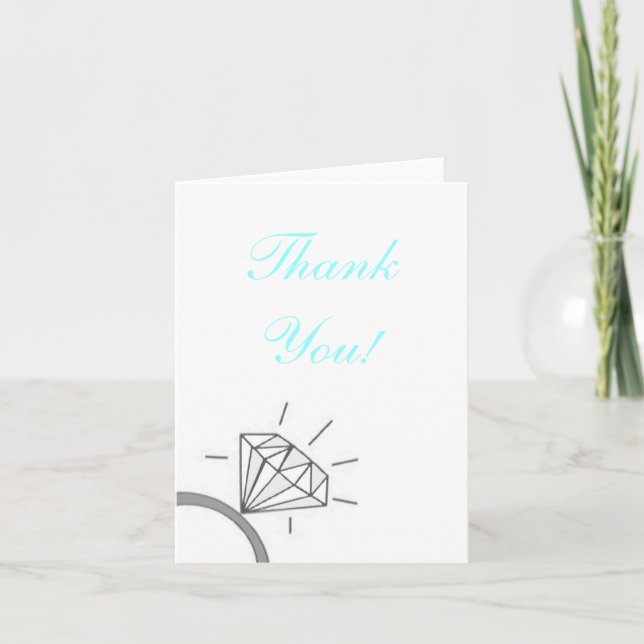 Bride's Thank You- Blue Thank You Card (Front)