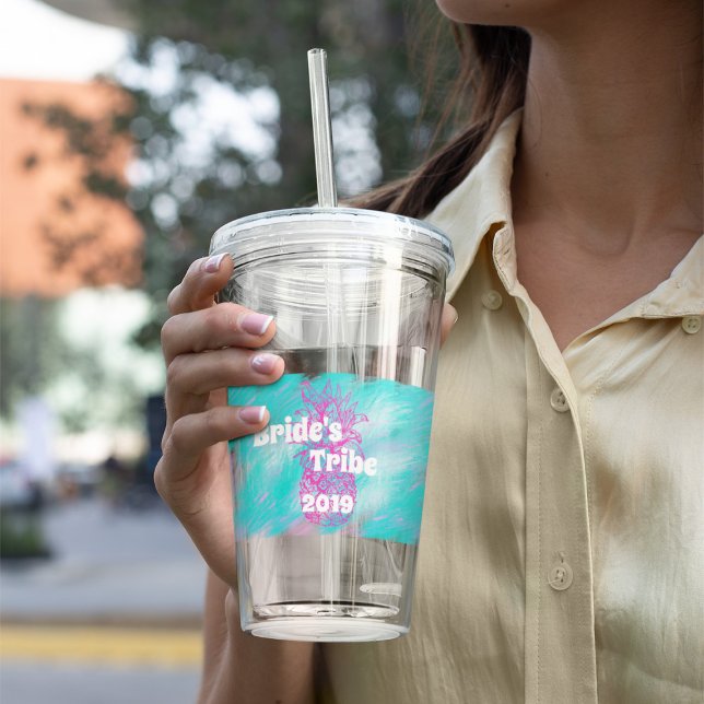 Bride's Tribe Bridesmaids Gift with Names Acrylic Tumbler (Creator Uploaded)