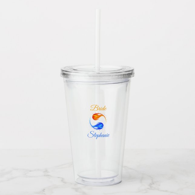 Brides-Twin Flame Wedding- Acrylic Tumbler (Front)
