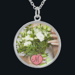 Bride's Wedding Bouquet  Photo monogram Keepsake Sterling Silver Necklace<br><div class="desc">Customise this design today! This gift is perfect for expression for the special occasion.
 Come check out our store,  for all our cool designs.</div>