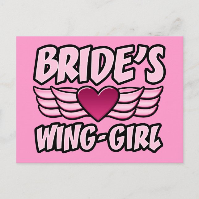 Bride's Wing-Girl Bachelorette Party Postcard (Front)