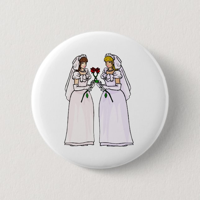 Brides with Roses 6 Cm Round Badge (Front)