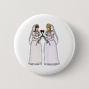 Brides with Roses 6 Cm Round Badge