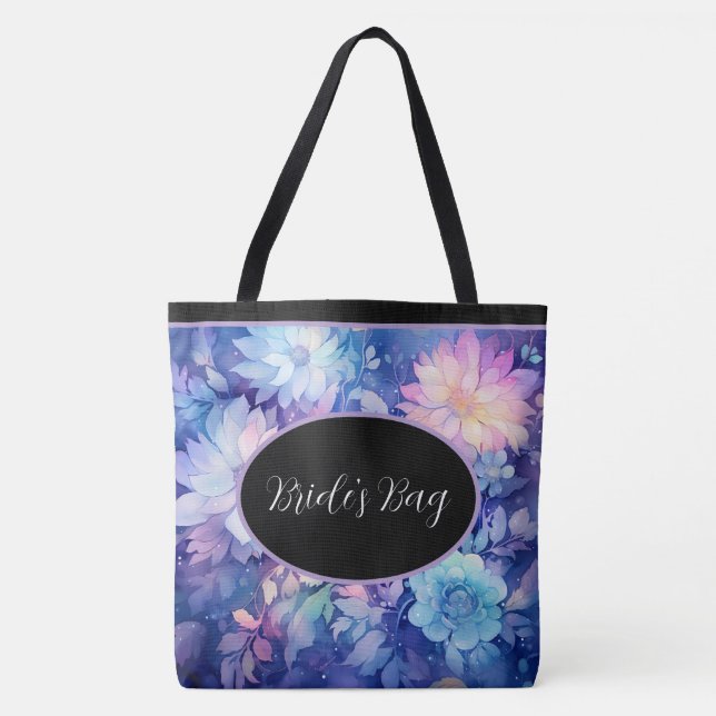 Bride'sj Bag Floral Peonies multi Print Tote Bag (Front)