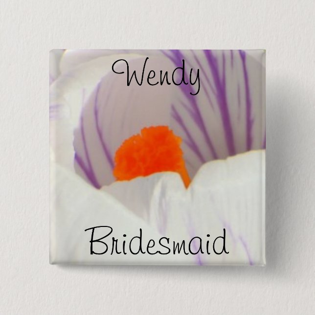 Bridesmaid 15 Cm Square Badge (Front)