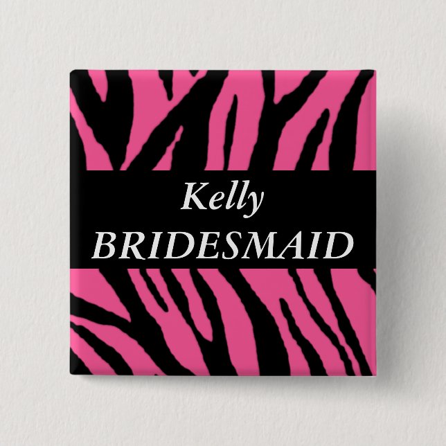 Bridesmaid 15 Cm Square Badge (Front)