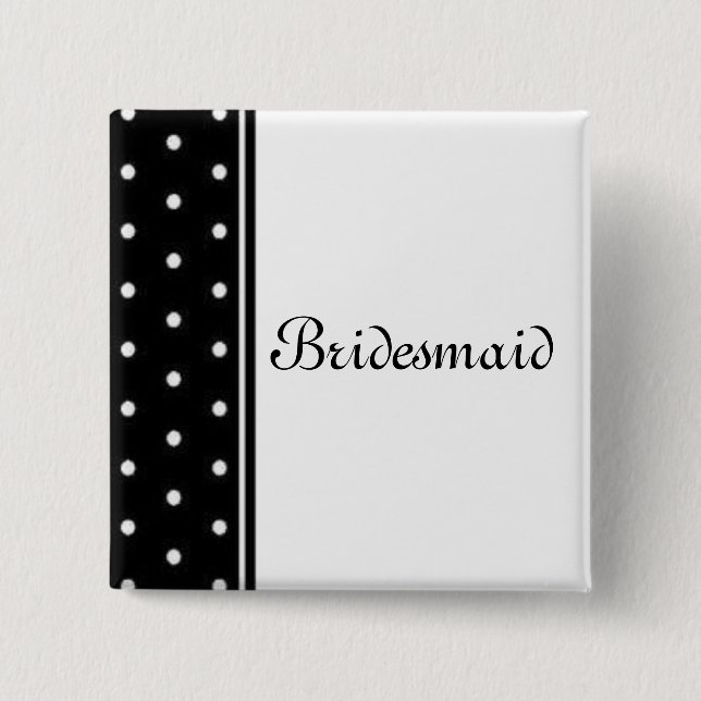 Bridesmaid 15 Cm Square Badge (Front)
