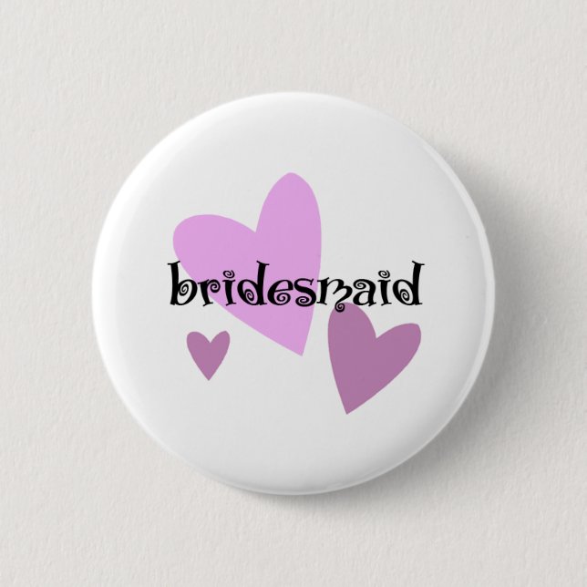 Bridesmaid 6 Cm Round Badge (Front)