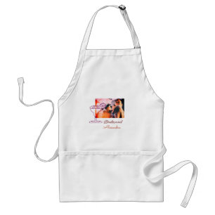 Bridesmaid add picture name cocktail glass coral standard apron