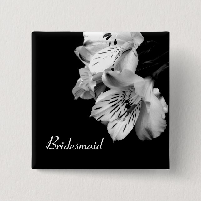 Bridesmaid Alstroemeria Lily Button (Front)