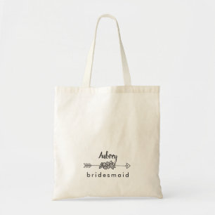 Bridesmaid Arrow Modern Minimalist Chic Script Tote Bag