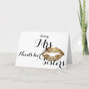 Bridesmaid ask card - gold kiss- Total template