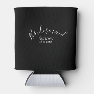 Bridesmaid bachelorette party add name modern  can cooler