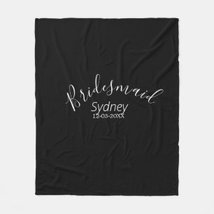 Bridesmaid bachelorette party add name modern  fleece blanket